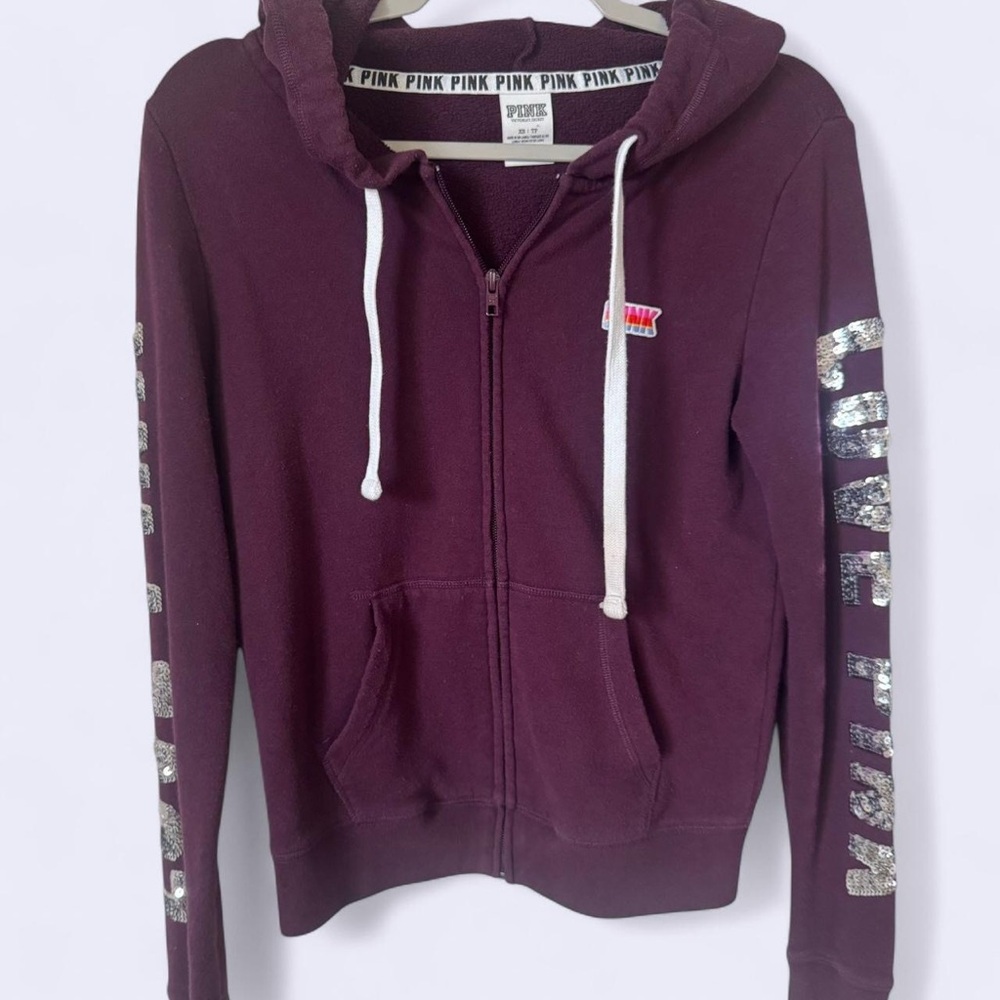 PINK Victoria's Secret Maroon Hoodie Jacket